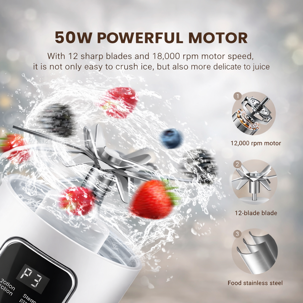 VitaBlend Pro — 12-Blade Portable Blender & Ice Crusher | USB Rechargeable