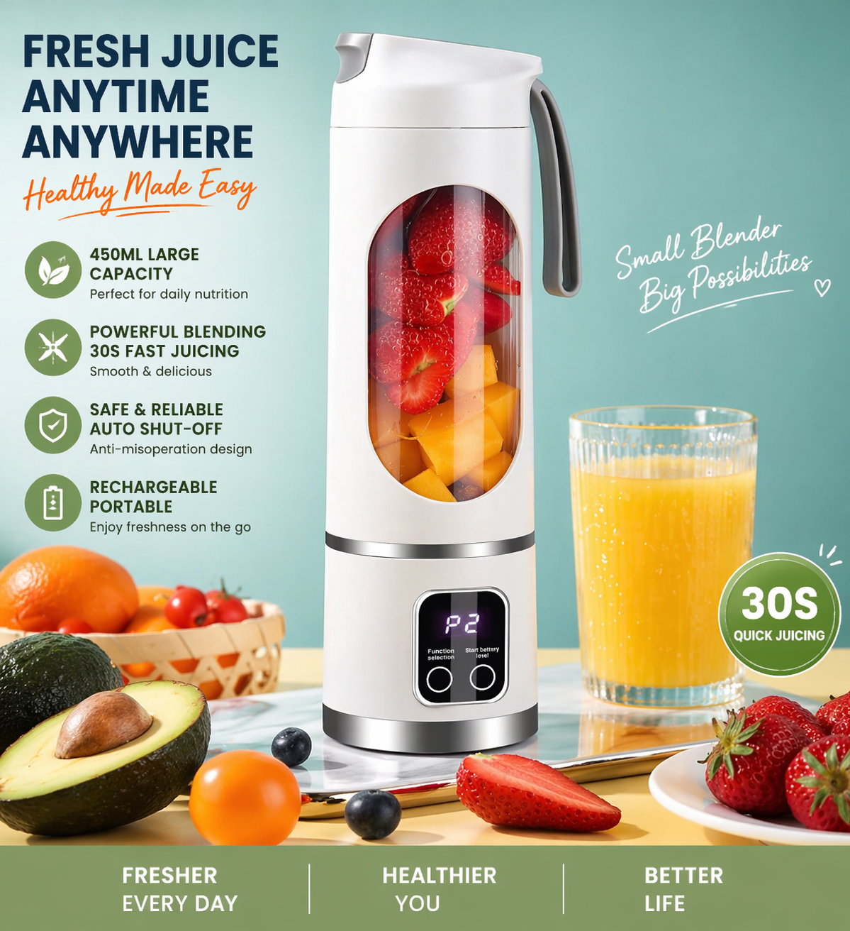 VitaBlend Pro — 12-Blade Portable Blender & Ice Crusher | USB Rechargeable